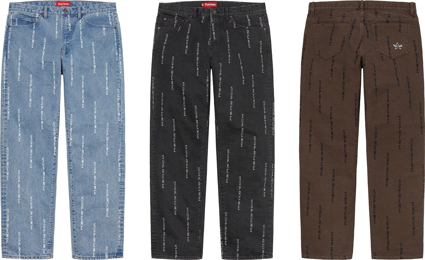 Logo Stripe Jacquard Regular Jean